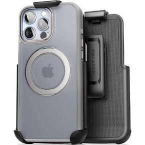 Encased Belt Case Designed for iPhone 16 Pro Max (2024) - Compatible with MagSafe, Holster Clip, Built-in Magnetic Kick Stand (Black)