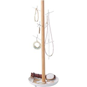 YAMAZAKI home 2311 Accessory Stand-Jewelry Holder & Organizer Storage, One Size, White