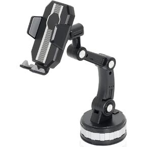 Fancial Car Phone Holder Mount, Suction Cup Cell Phone Holder Stand, Universal Dashboard/Windshield/Window Phone Holder One-Button Pop-up Strong Suction Cell Phone Car Mount (Black)