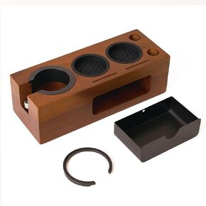 Espresso Tamping Station Tamper Box, 8 in 1 Espresso Knock Box And Tamp Station Coffee Organizer Box Fit for 51mm 53mm 54mm 58mm Espresso Tamper Distributor Portafilter Puck Screen Accessories Storage
