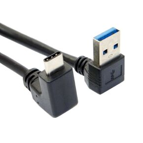 cablecc USB 3.1 USB-C Up Down Angled to 90 Degree Down Angled A Male Data Cable for Tablet Phone