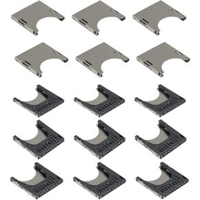 15PCS SD Memory Card Socket Holder Spring Loaded Push Type 10 Pin PCB Mount Connector