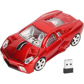 Wireless Mouse, Sport Car Shaped Wireless Computer Mouse Ergonomic Gaming Optical Mouse USB 2.4g Mini Receiver Office Accessories for Pc Laptop