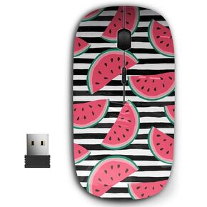 2.4G Ergonomic Portable USB Wireless Mouse for PC, Laptop, Computer, Notebook with Nano Receiver (Watermelon Slices On)