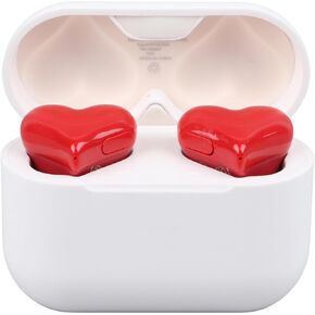 GOWENIC Earbuds, Stereo Sound Bluetooth Headphones with Noise Canceling, Heart Shaped Design and 3 Pairs Earbuds, for Phone Laptop