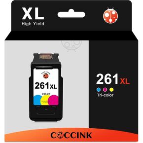 COCCINK 261XL Color Ink Cartridge Replacement for Canon Pixma TS5300 TS5320 TS6400 TS6420 TS6420a TR7000 TR7020 TR7020a TR7022 Printer for Canon CL-261 XL High Yield (1 Tri-Color)