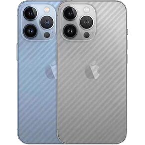 For iPhone 13 Pro Max Back Screen Protector 3D Carbon Fiber Ultra Thin Protective Film-2 packs-Transparent