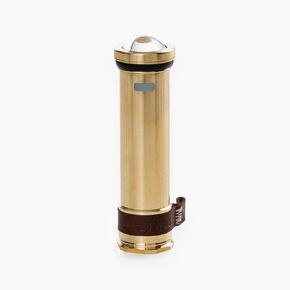 Barebones Mini Flashlight - Rechargeable 4-Inch Flashlight Great for Camping, Travel, and More - Antique Style Flashlight with 4 Light Settings and a Copper Magnetic Base (Brass)