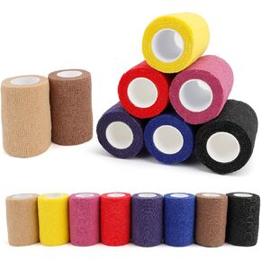 Self Adhesive Bandage Wrap, 8 Pack Bandage Wrap, 3" X 5 Yards Vet Wrap, Elastic Bandage Wrap, Vet Wrap for Horses, Dogs, Pets, Breathable Tape Bandage Cohesive Bandage Wrap for Sports, Wrist, Swelling