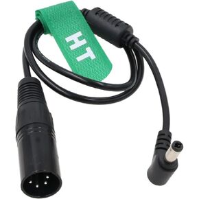 12V XLR 4 Pin to DC Barrel 5.5x2.5mm for Blackmagic Video Assist, Atomos Shogun Flame Ninja V Monitor Power Cable 50cm