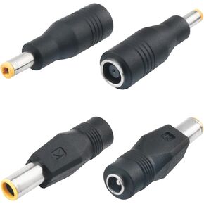 4PCS DC Power Plug Adapter Outdoor Solar Power Connector 2pcs DC 8mm Male to 5.5X 2.1mm Female 2pcs DC 5.5x2.1mm Male to 8mm Female for Port Equipment Power Transfer Black