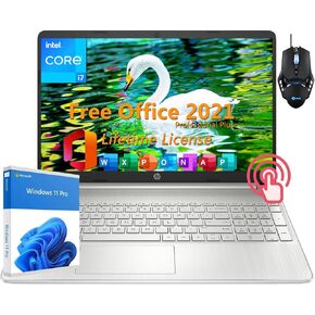 HP Newest Touchscreen Laptop for Business Student, 15.6" FHD, Intel i7-1255U, 32 GB RAM, 2 TB SSD, Webcam, Long Battery Life, HDMI, Wi-Fi, Windows 11 Pro, with Microsoft Office Lifetime License