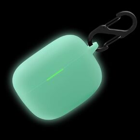 Geiomoo Silicone Case for Sony LinkBuds S, Protective Cover with Carabiner (Luminous Green)