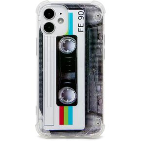 FAteamll Case for iPhone 12 Mini, Matte Finish Heavy Duty Soft Back Cover with Reinforced Corners TPU Soft Bumper Retro Cassette Tape Case Compatible with iPhone 12 Mini 5.4 Inch 2020 Released