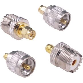 4pcs SMA to UHF Coax Connector SMA Male/Female to UHF SO239 PL259 M/F RF Coaxial Adapter Converter Kit(F108-4)
