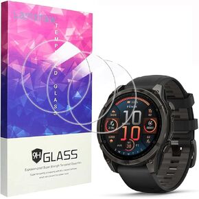 Compatible for Garmin Fenix 8 47mm Screen Protector, [3 Pack] 9H Tempered Glass Screen Protector Film Compatible for Garmin Fenix 8 47mm, fēnix 8 47mm AMOLED, SOLAR Smartwatch (3 Pack)
