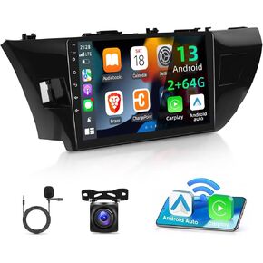 [2G+64G] Android 13 Car Radio for Toyota Corolla 2013 2014 2015 2016, 10.1 inch Touch Screen Car Play Stereo, Carplay/Android Auto/EQ Audio/SWC/Bluetooth
