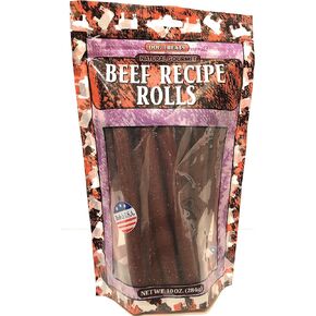 Beef Recipe Rolls Dog Treat, Made in USA, 10oz Pouch