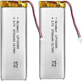 2PCS 3.7V Lipo Battery 3700mAh 103395 Lithium Polymer ion Battery Rechargeable Lithium ion Polymer Battery with JST Connector