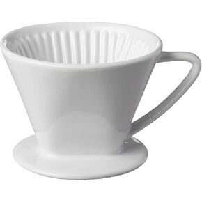 Cilio C105179 Porcelain Coffee Filter/Holder Pour-Over, #6/Large, White