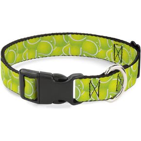 Buckle-Down Dog Collar Plastic Clip Tennis Balls Stacked 15 to 26 Inches 1.0 Inch Wide