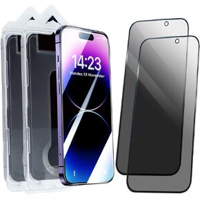 2 Pack for iPhone 16 Pro Max Privacy Screen Protector, Anti-spy Tempered-Glass Privacy Screen Protector, Full Coverage, Auto Dust-Elimination Installation, Bubble Free, Easy Installation