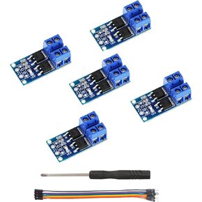 5Pcs PWM Controller DC 5V-36V 15A 400W Dual High-Power MOSFET Trigger Switch Driver Module for Control Motor Speed Light Bulbs LED Lights DC Motors Micro-Pumps Solenoid valves etc