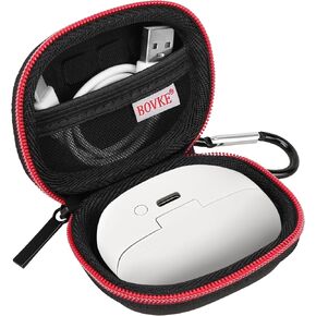 حقيبة حمل BOVKE لهاتف Sony WF-1000XM5 سماعات أذن بلوتوث لاسلكية بخاصية إلغاء الضوضاء، جيب إضافي لكابل الشحن وأطراف سماعات الأذن، أسود in Kuwait