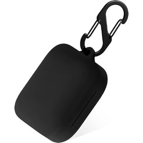 Geiomoo Silicone Case for OnePlus Buds 3, Protective Cover with Carabiner (Black)
