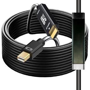 MINI DP to HDMI 40FT Cable ABS， Active Mini DP to HDMI 4K30HZ, Mini DisplayPort (DP1.2/Thunderbolt) to HDMI, 4K x 2K & 3D Audio/Video, Compatible with MacBook Pro, iMac 1.8 M/Black