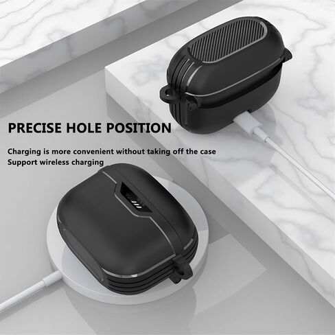 حافظة ناعمة من ألياف الكربون TPU متوافقة مع JBL Tune 230NC TWS مع سلسلة مفاتيح، غطاء لاسلكي قابل للخدش وصدمات أمامي LED مرئي للرجال، أزرق، 3C-JT-111016-T230-Blue in Saudi Arabia