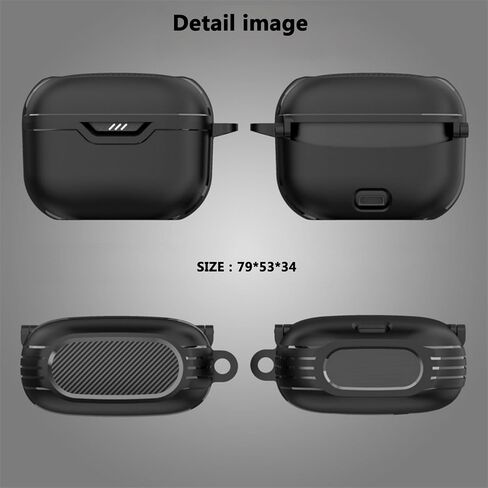 حافظة ناعمة من ألياف الكربون TPU متوافقة مع JBL Tune 230NC TWS مع سلسلة مفاتيح، غطاء لاسلكي قابل للخدش وصدمات أمامي LED مرئي للرجال، أزرق، 3C-JT-111016-T230-Blue in Saudi Arabia