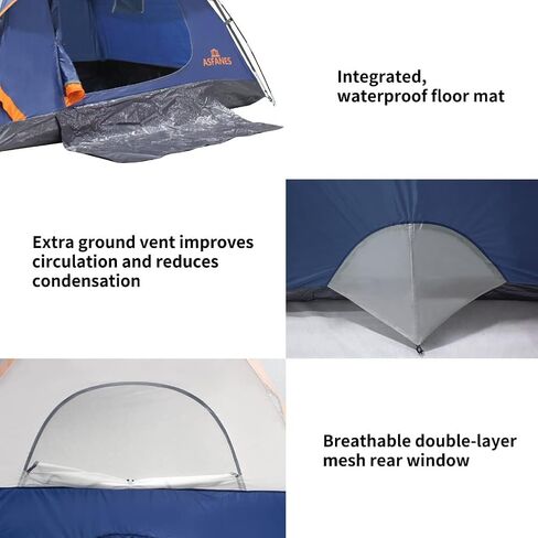 ASFANES Tents for Camping 2/4/6 Person Camping Dome Tent, Waterproof,Spacious, Lightweight Portable Backpacking Tent for Outdoor Camping/Hiking in Kuwait