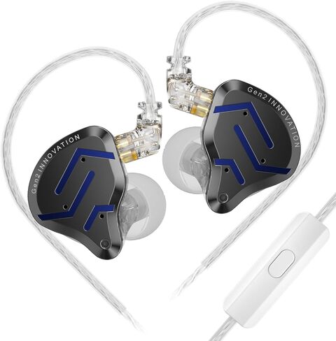KZ ZSN Pro 2 IEM، شاشات HiFi KZ داخل الأذن، سماعات أذن سلكية KZ مع برامج تشغيل هجينة 1ba 1dd، سماعات أذن للموسيقيين عالية الدقة مع كابل خالٍ من التشابك للألعاب (مع ميكروفون، أصفر) in Kuwait