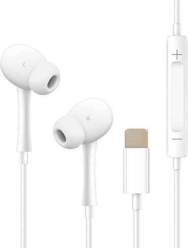 2 PCS Wired Earphones Headphones Wired Earbuds Fit, Earphones with Cord Compatible for iPod iPhone Pro/14/13/12/11/X Bluetooth Wired Earbuds, White in Kuwait