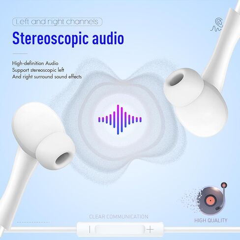 2 PCS Wired Earphones Headphones Wired Earbuds Fit, Earphones with Cord Compatible for iPod iPhone Pro/14/13/12/11/X Bluetooth Wired Earbuds, White in Kuwait