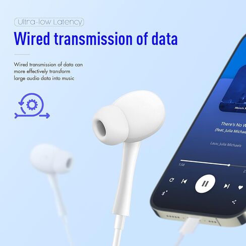 2 PCS Wired Earphones Headphones Wired Earbuds Fit, Earphones with Cord Compatible for iPod iPhone Pro/14/13/12/11/X Bluetooth Wired Earbuds, White in Kuwait