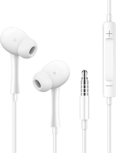 2 PCS Wired Earphones Headphones Wired Earbuds Fit, Earphones with Cord Compatible for iPod iPhone Pro/14/13/12/11/X Bluetooth Wired Earbuds, White in Saudi Arabia