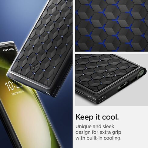 Spigen Cryo Armor مصمم لهاتف Galaxy S23 Ultra Case (2023) [حماية من الدرجة العسكرية] - أسود غير لامع in Saudi Arabia