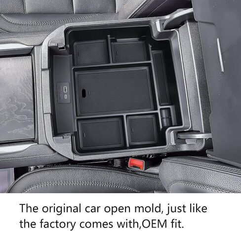 صينية تنظيم وحدة التحكم المركزية EDBETOS متوافقة مع ملحقات Chevy Suburban Tahoe GMC Yukon 2021-2023 2024، صندوق تخزين ثانوي داخلي، وحدة تحكم قياسية مع مقبس شحن فقط in Kuwait