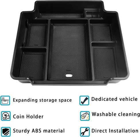 صينية تنظيم وحدة التحكم المركزية EDBETOS متوافقة مع ملحقات Chevy Suburban Tahoe GMC Yukon 2021-2023 2024، صندوق تخزين ثانوي داخلي، وحدة تحكم قياسية مع مقبس شحن فقط in Kuwait