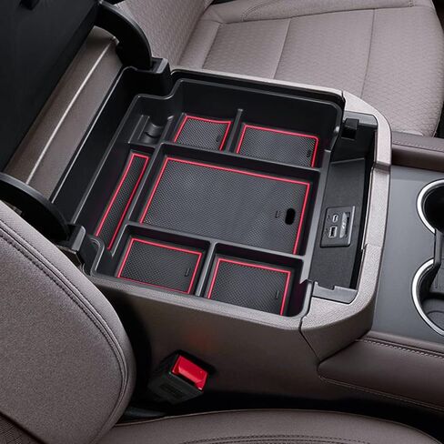 صينية تنظيم وحدة التحكم المركزية EDBETOS متوافقة مع ملحقات Chevy Suburban Tahoe GMC Yukon 2021-2023 2024، صندوق تخزين ثانوي داخلي، وحدة تحكم قياسية مع مقبس شحن فقط in Kuwait