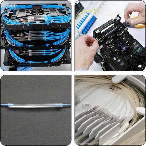 uxcell 30mm 1.5mm OD Fiber Optic Sleeves, 2 Ends Pre-Shrunk Fiber Optic Fusion Splice Tube Protector Sleeves, Clear Heat Shrinkable Tubing 100pcs in Saudi Arabia