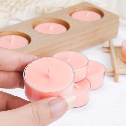 DEYBBY Scented Tealight Candles, Long Lasting Soywax Tea Candle Used for All of Holders|Clear Cup|12 Counts|Up to 4 Hour Burn Time|APPLE in Kuwait