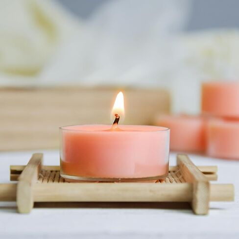 DEYBBY Scented Tealight Candles, Long Lasting Soywax Tea Candle Used for All of Holders|Clear Cup|12 Counts|Up to 4 Hour Burn Time|APPLE in Kuwait