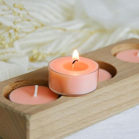 DEYBBY Scented Tealight Candles, Long Lasting Soywax Tea Candle Used for All of Holders|Clear Cup|12 Counts|Up to 4 Hour Burn Time|APPLE in Kuwait
