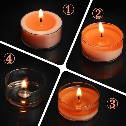 DEYBBY Scented Tealight Candles, Long Lasting Soywax Tea Candle Used for All of Holders|Clear Cup|12 Counts|Up to 4 Hour Burn Time|APPLE in Kuwait
