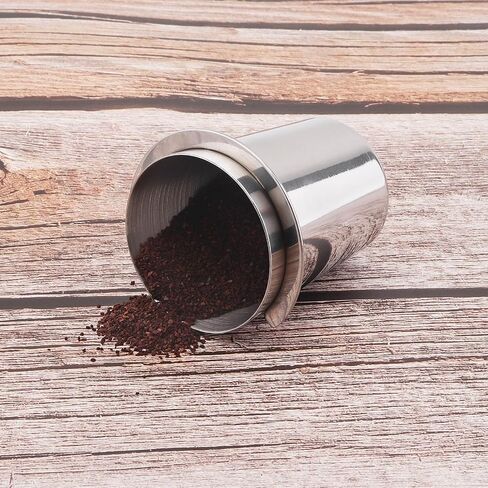 Coffee Dosing Cup 58mm, Stainless Steel Espresso Coffee Dosing Cup Espresso Coffee Machine Accessories, Coffee Powder Feeder Part Coffee Grinder Powder Cup Compatible with 58mm Portafilter in Saudi Arabia