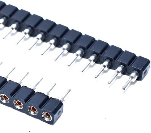2.54mm/0.1" Round Male Pin Header 40Pin L10mm Short Profile Straight Single Row Gold Plated Breakaway PCB Connector for LED Strip, Arduino Raspberry pi Machine Breadboard (40Pin 10pcs) in Kuwait