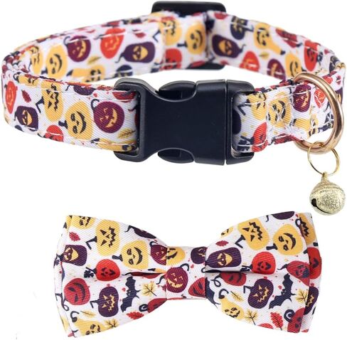 طوق الكلب في عيد الشكر مع عباد الشمس وجرس الخريف، أطواق الحيوانات الأليفة القابلة للتعديل للكلاب (اليقطين، صغير) in Kuwait